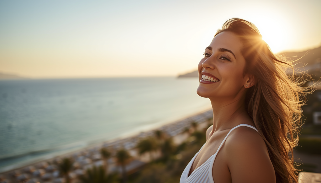 Woman smiling after medical holiday in Turkey