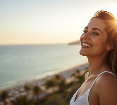 relaxed woman after holiday