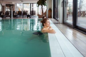 Woman happy at Thermal Therapy in Turkey