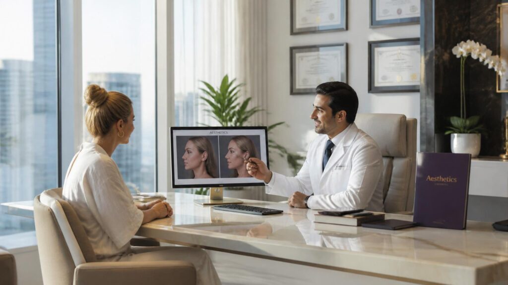 plastic surgery recovery consultation Dr and patient